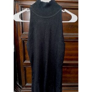 Black Sleeveless Turtleneck Sweater